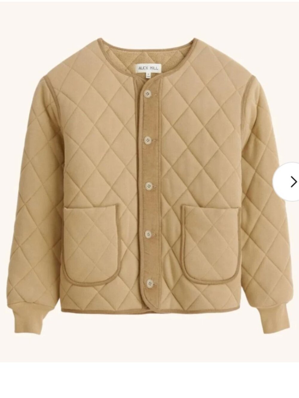 Alex Mill Quilted Cotton Fleece Barn Style Jacket Vintage Khaki Medium $195